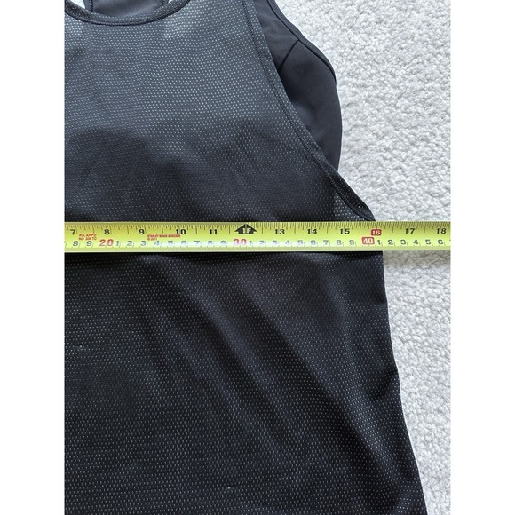 Lululemon Black Perforated Tank Top W/ Attached Sports Bra Tank Top, Size 6 - Picture 3 of 6
